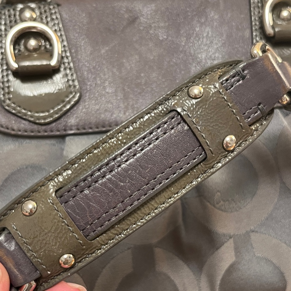 Coach Madison Op Art Dark Grey Sabrina Satchel - Picture 8 of 16